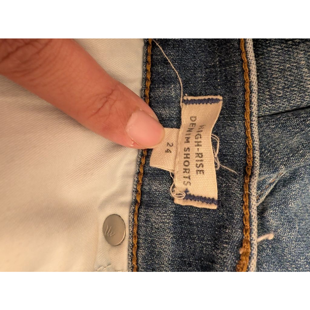 Women's Madewell Blue High-Rise Denim Shorts Size 24 - Picture 7 of 7